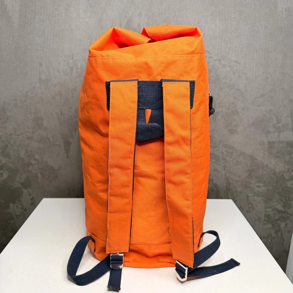 Sperry Top-Sider Duffle Backpack Unisex OS Orange Canvas Nautical Roll Top Bag